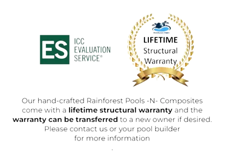 Certifications for Rainforest Pools USA products