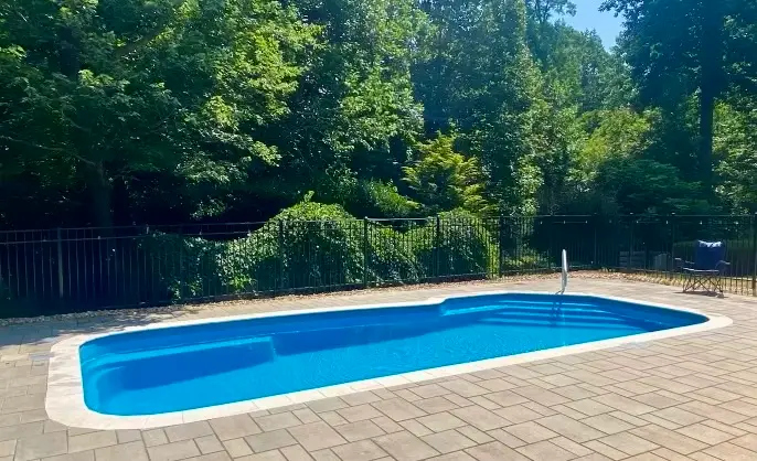 Brasilia Fiberglass pool by Rainforest Pools USA