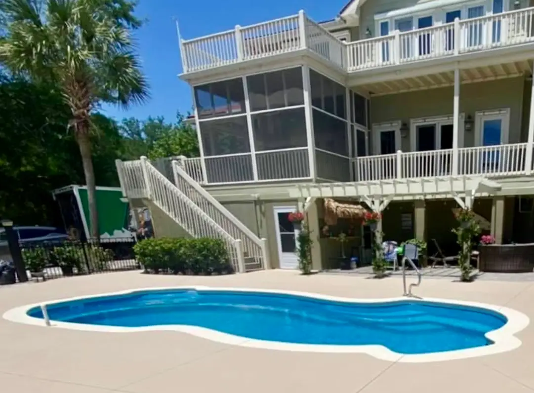 Costa Rica fiberglass pool by Rainforest Pools n Composites