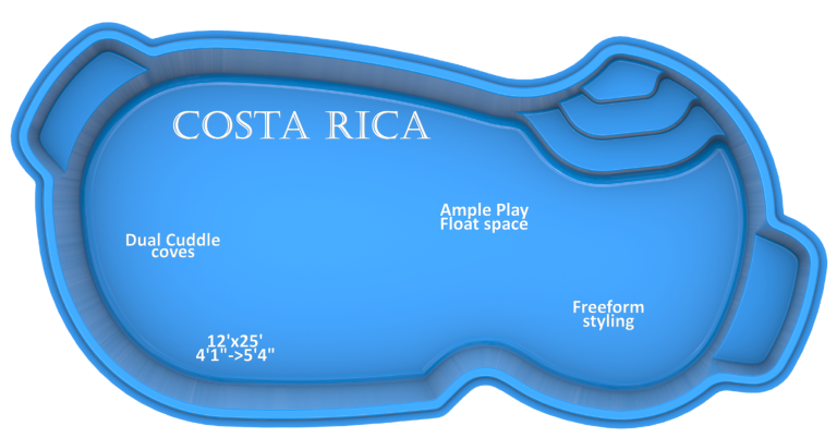 Costa Rica fiberglass pool by Rainforest Pools USA features and benefits