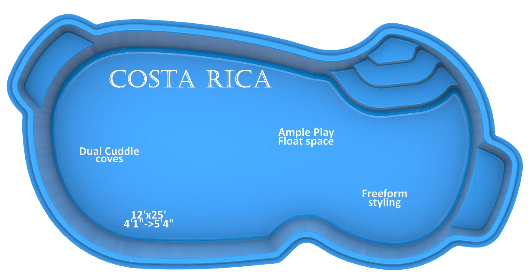 Costa Rica fiberglass pool by Rainforest Pools USA features and benefits