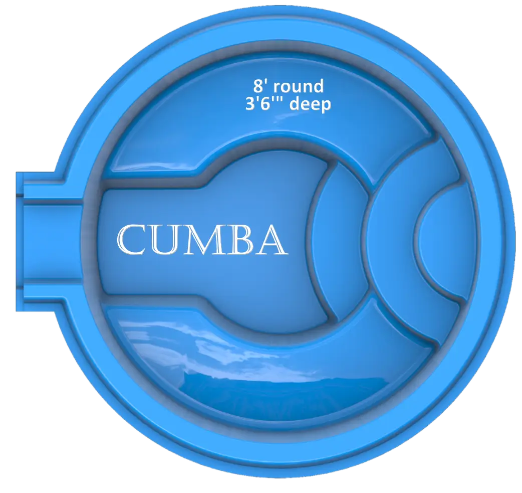Cumba fiberglass spa by Rainforest Pools USA