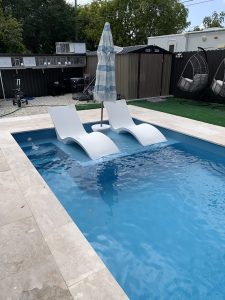 Small fiberglass cocktail pools