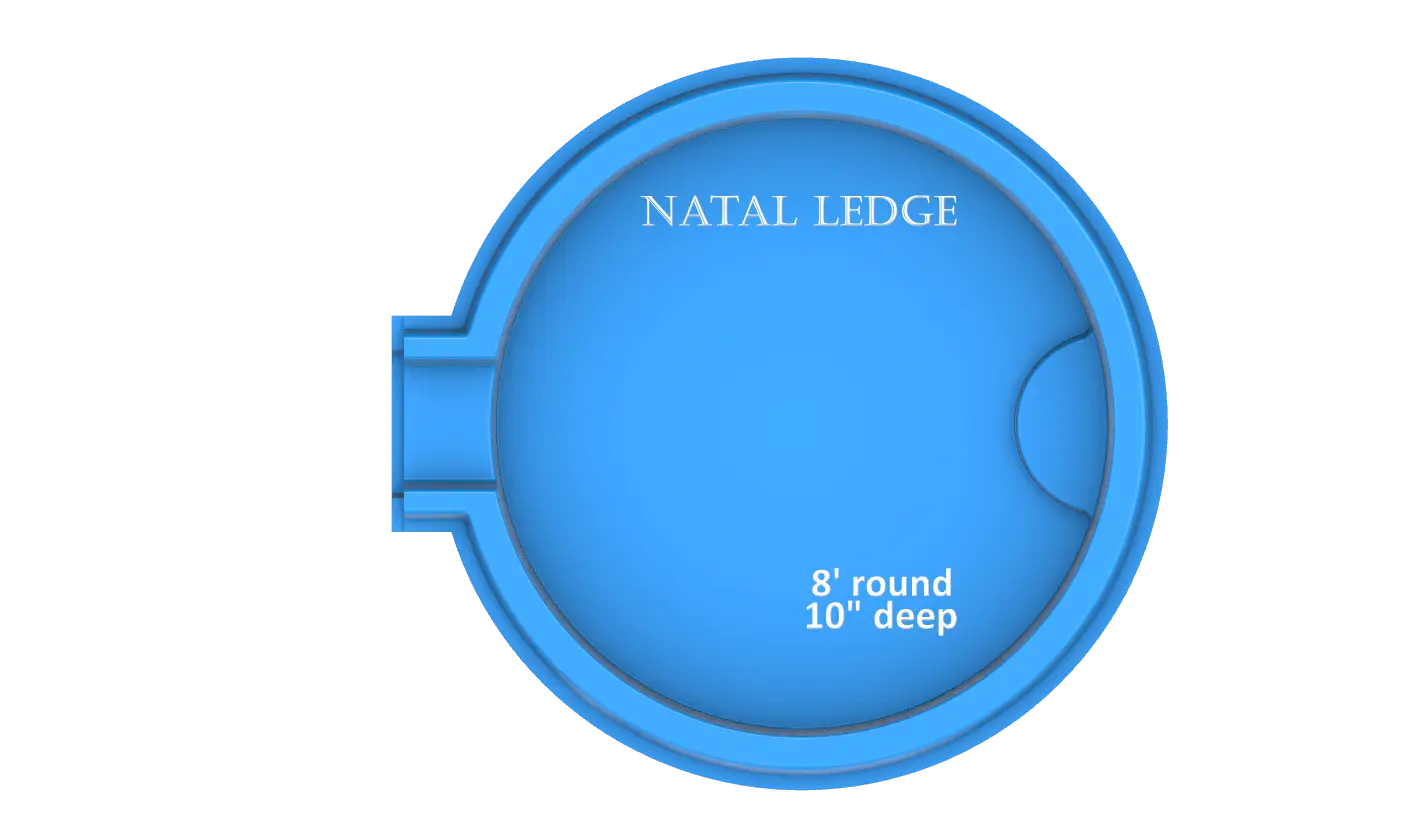 Diagram of a round water tank labeled Natal Ledge with dimensions.