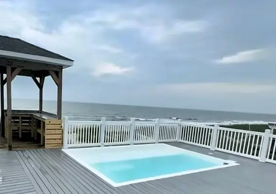 Neblina Beach fiberglass pool by Rainforest Pools n Composites