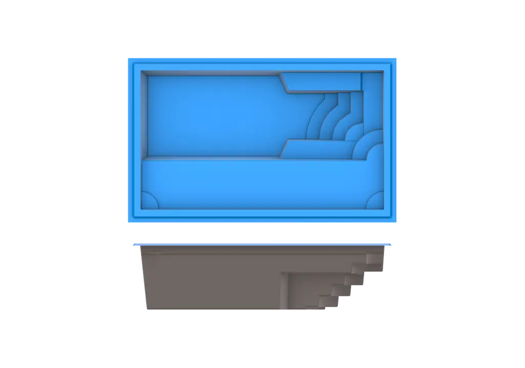 Neblina Beach fiberglass pool by Rainforest Pools USA