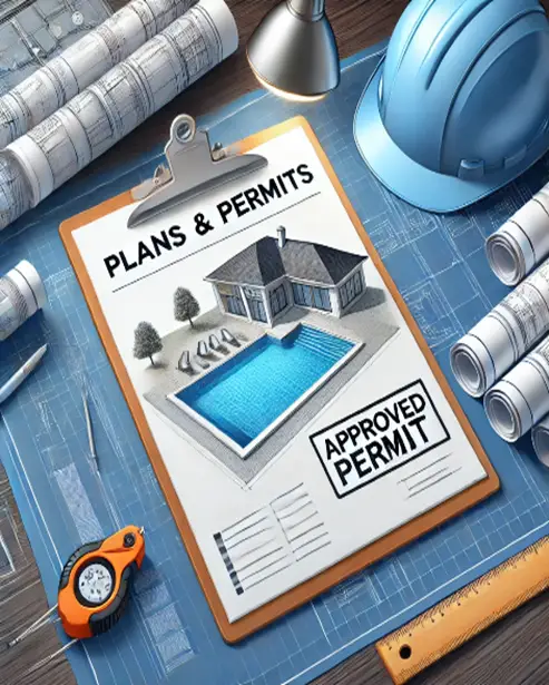 Plans and permits required for an inground pool installation