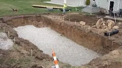 Preparing the base for a fiberglass pool installation