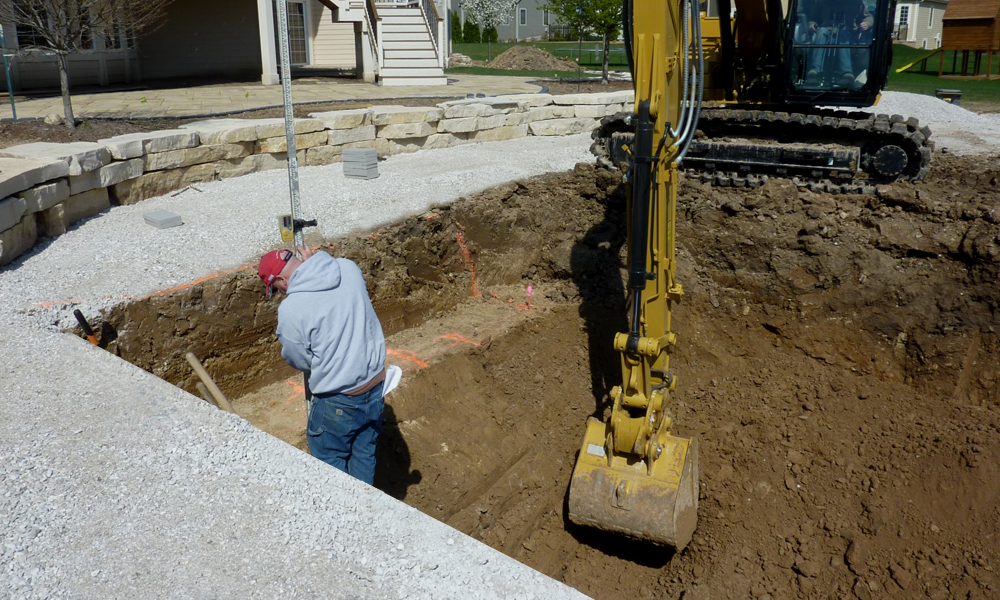 Fiberglass pool excavation