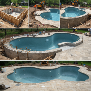 Concrete pool construction process