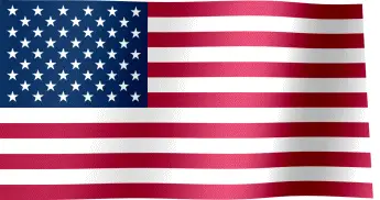 The flag of the United States of America with stars and stripes.