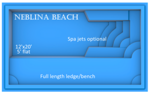 Neblina Beach fiberglass pool by Rainforest Pools USA