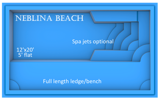 Neblina Beach fiberglass pool by Rainforest Pools USA