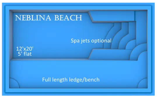 Neblina Beach fiberglass pool by Rainforest Pools USA