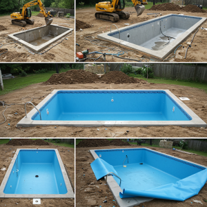 Vinyl liner pool construction