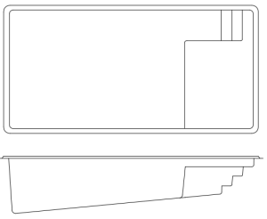 Cali Cove Fiberglass Pool Line Drawing Blank