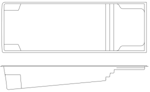 Colombian Beach Fiberglass Pool Line Drawing Blank