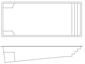 Colombian Fiberglass Pool Line Drawing Blank