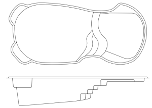 Costa Beach Fiberglass Pool Line Drawing Blank