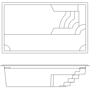 Neblina Beach Fiberglass Pool Line Drawing Blank