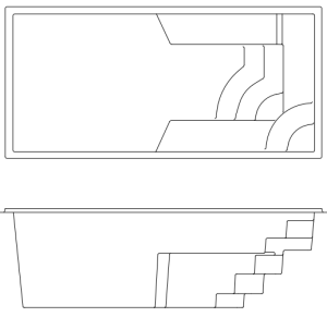 Neblina Grande Fiberglass Pool Line Drawing Blank