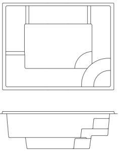 Neblina Spa Fiberglass Pool Line Drawing Blank