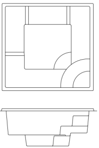 Quatro Spa Fiberglass Pool Line Drawing Blank