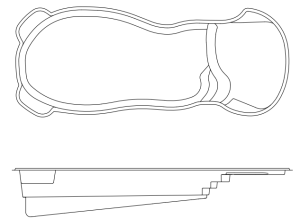 Roatan Beach Fiberglass Pool Line Drawing Blank