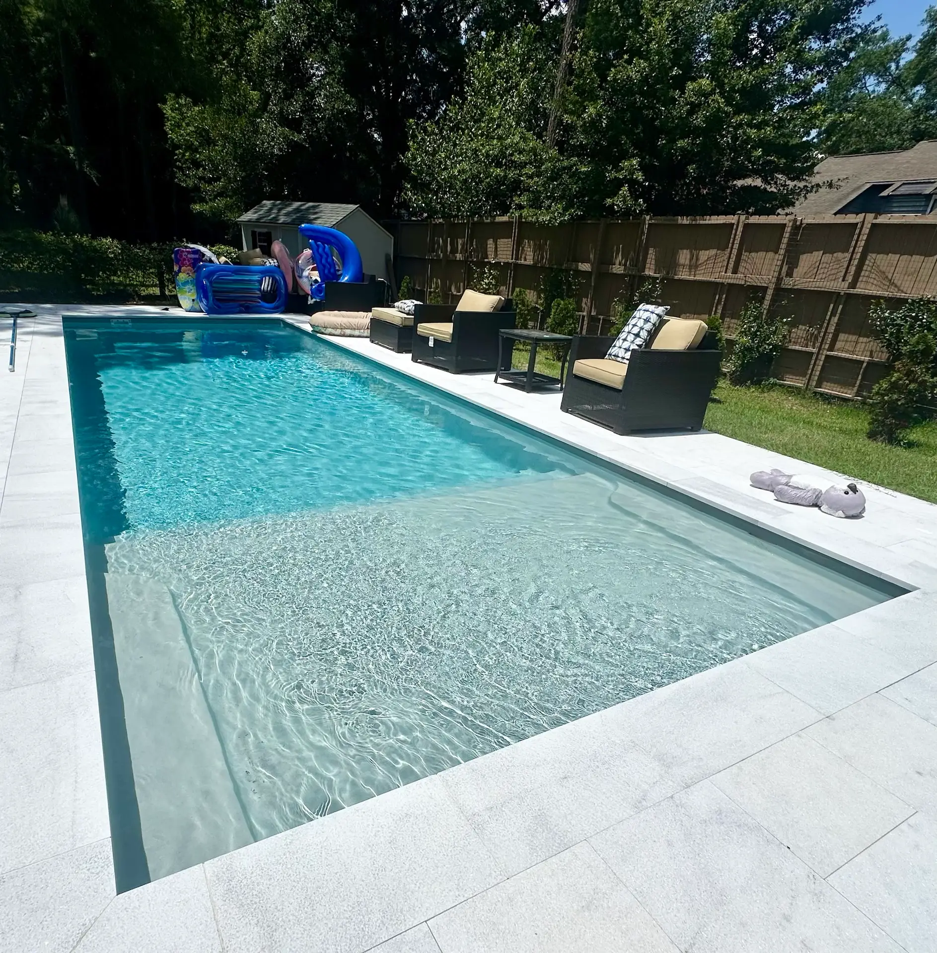 Colombian Beach fiberglass pool by Rainforest Pools