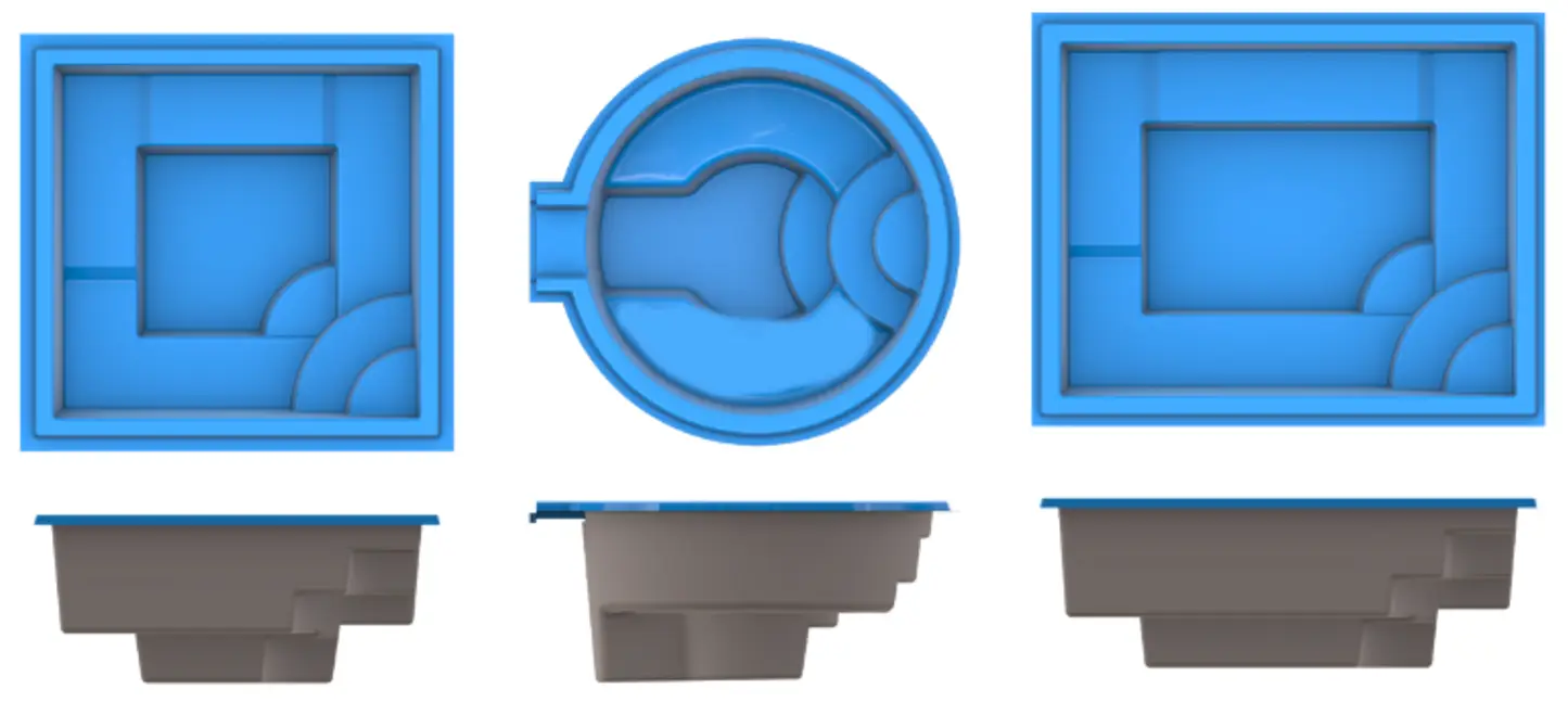 Fiberglass spas by Rainforest Pools