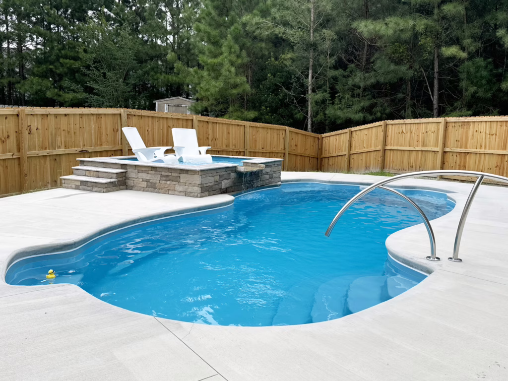 Costa Rica fiberglass pool and Rio ledge by Rainforest Pools