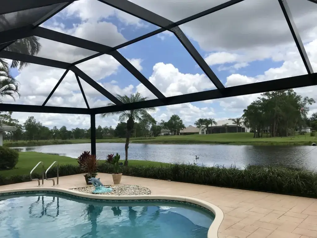 Panoramic ClearView pool screen enclosure in Florida
