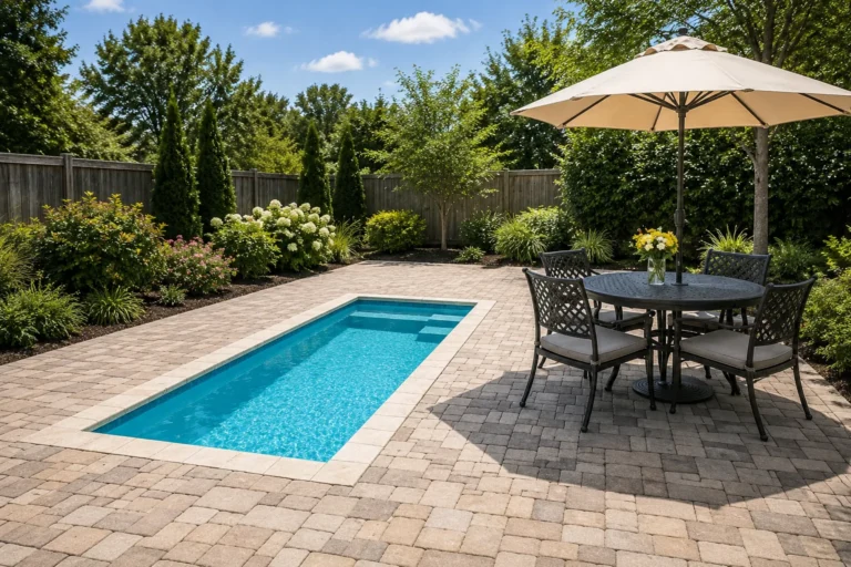 Nova fiberglass cocktail pool by Rainforest Pools