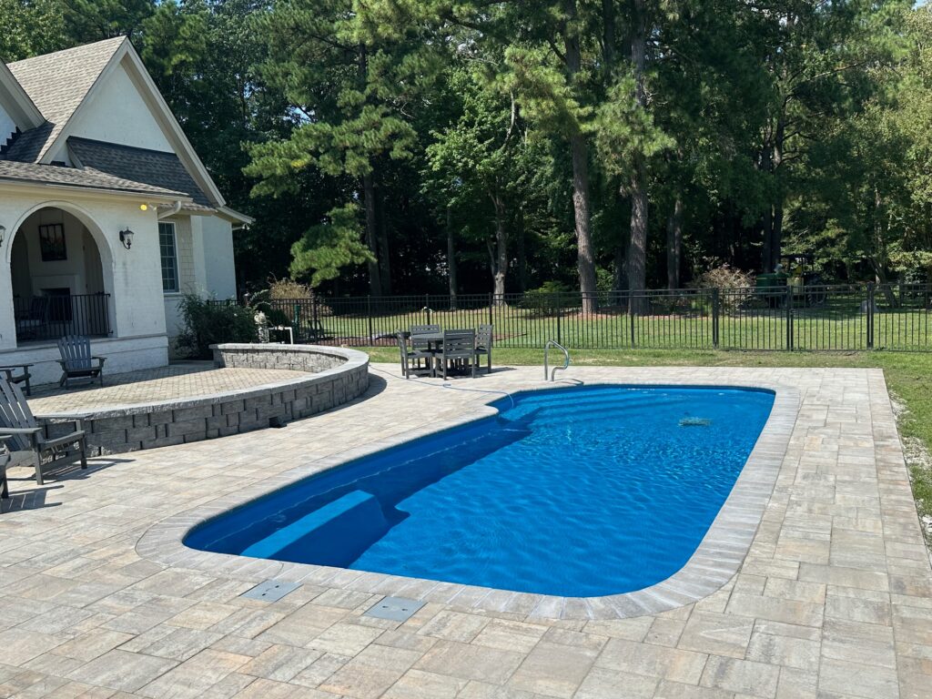 Brasilia model fiberglass pool by Rainforest Pools