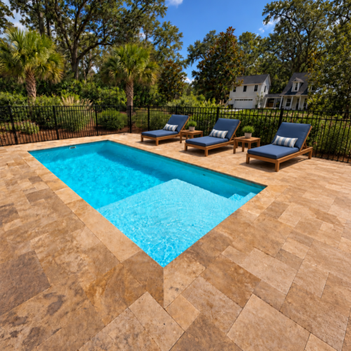 Cali Cove fiberglass pool by Rainforest Pools