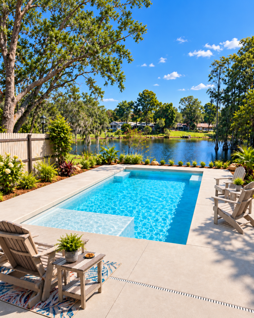 Colombian Cove fiberglass pool by Rainforest pools