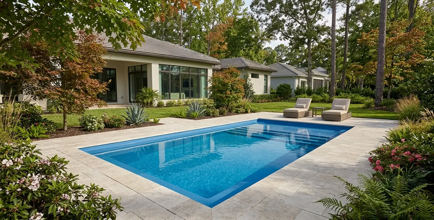 Rapa Nui Fiberglass pool by Rainforest Pools